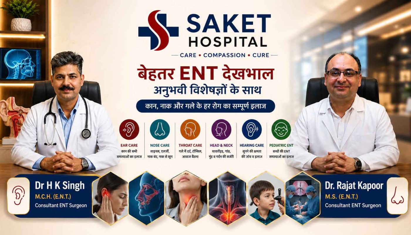Best ENT Specialists in Agra - Dr. H K Singh and Dr. Rajat Kapoor at Saket Hospital Agra